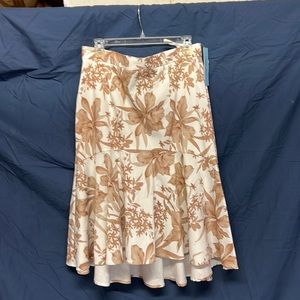 Gorgeous tan and white floral skirt